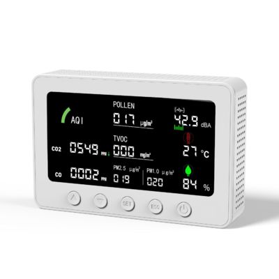 ราคาดี เครื่องทดสอบคุณภาพอากาศแบบหลายก๊าซ - 10-in-1 AQI/CO2/เสียง/TVOC/เครื่องตรวจจับละอองเกสรดอกไม้ พร้อมการตรวจสอบระยะไกลผ่าน WiFi และการจัดเก็บข้อมูล ออนไลน์