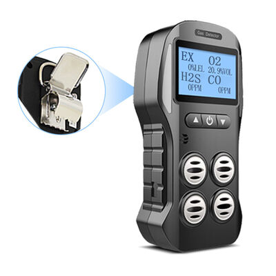 เครื่องตรวจจับก๊าซหลายตัวแบบพกพา 4 ตัวที่แข็งแกร่งสําหรับการติดตามก๊าซอันตราย