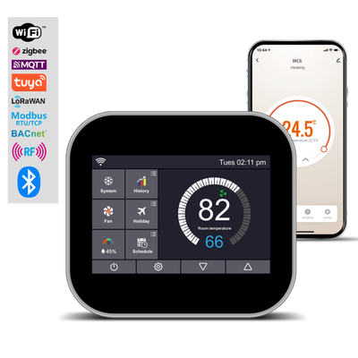 CE / FCC รับรอง Tuya Smart WiFi Thermostat เครื่องควบคุมแบบโปรแกรมแบบไร้สายสําหรับระบบทําความร้อนพื้น HVAC การใช้งานในบ้านการค้า