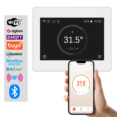 ราคาดี เทอร์โมสตัท HVAC อัจฉริยะแบบหลายโปรโตคอล – WiFi/Zigbee/Tuya, ควบคุมผ่านแอป/หน้าจอสัมผัส, รองรับระบบ 2/4 ท่อ ออนไลน์