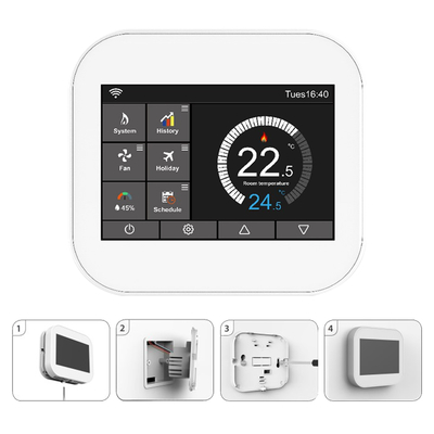 ราคาดี เครื่องควบคุมอุณหภูมิอัจฉริยะ WiFi สำหรับบ้าน: ทำความร้อนใต้พื้น, ตั้งโปรแกรมได้, 50Hz/60Hz, ปรับแต่งได้ ออนไลน์