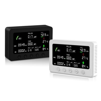 ราคาดี เครื่องตรวจวัดคุณภาพอากาศ IoT 10-in-1 - เซ็นเซอร์ PM1.0/CO2/เสียงรบกวน/AQI ความแม่นยำสูง พร้อมการตรวจสอบระยะไกลผ่านแอปพลิเคชัน ได้รับการรับรอง CE FCC ออนไลน์