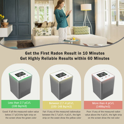 ราคาดี เครื่องตรวจจับก๊าซราดอนแบบสมาชิกพกพา พร้อมจอ LCD - ผลการตรวจสอบทันทีสําหรับคุณภาพอากาศชั้นใต้ดินและสํานักงาน ออนไลน์