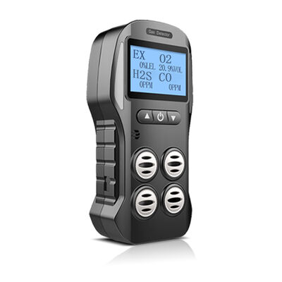 อุตสาหกรรม X-4 4-in-1 เครื่องตรวจจับก๊าซ ATEX IECEX การรับรองการดูดปั๊ม EX O2 CO H2S ติดตามเสียง แสงสั่นสะเทือนสัญญาณเตือน