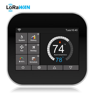 Lorawan Smart Thermostat เครื่องควบคุมแบบโปรแกรมแบบไร้สาย สําหรับระบบทําความร้อนพื้น HVAC Home Commercial
